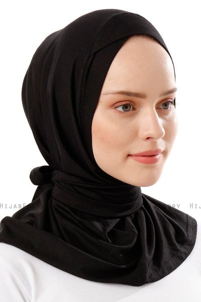 Sportif Cross - Hijab Práctico Viscosa Negro & Gold
