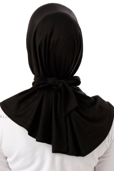 Sportif Cross - Hijab Práctico Viscosa Negro & Gold