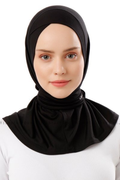 Sportif Cross - Hijab Práctico Viscosa Negro & Gris Claro