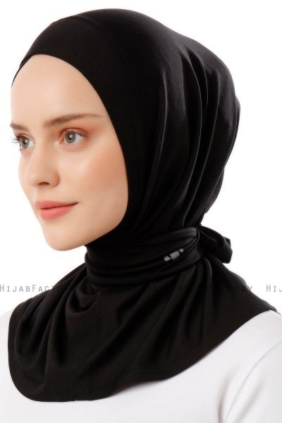 Sportif Cross - Hijab Práctico Viscosa Negro & Gris Claro
