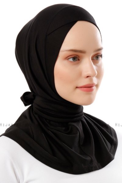 Sportif Cross - Hijab Práctico Viscosa Negro & Gris Claro