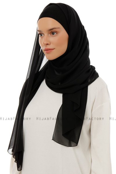 Alara Plain - Hijab Chiffon One Piece Negro
