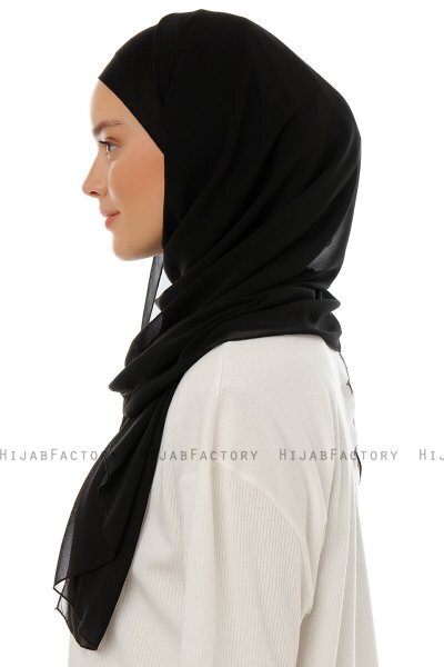 Alara Plain - Hijab Chiffon One Piece Negro