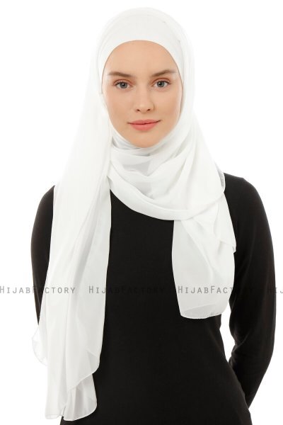 Alara Plain - Hijab Chiffon One Piece Crema