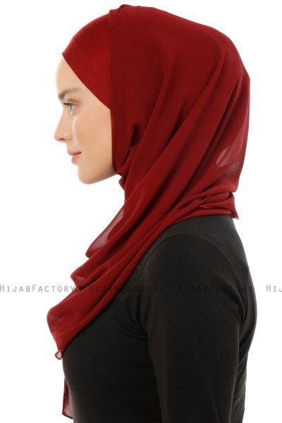Alara Plain - Hijab Chiffon One Piece Burdeos