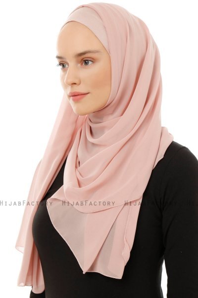 Alara Plain - Hijab Chiffon One Piece Rosa De Antaño