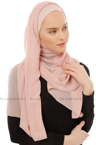 Alara Plain - Hijab Chiffon One Piece Rosa De Antaño