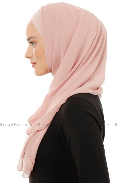Alara Plain - Hijab Chiffon One Piece Rosa De Antaño