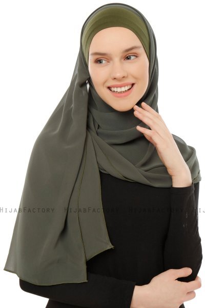 Alara Plain - Hijab Chiffon One Piece Caqui