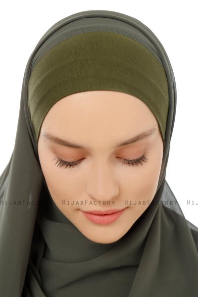Alara Plain - Hijab Chiffon One Piece Caqui