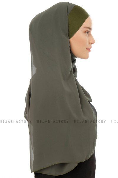Alara Plain - Hijab Chiffon One Piece Caqui