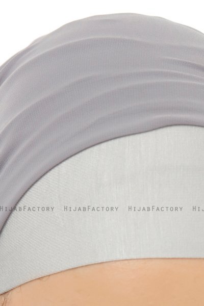 Alara Plain - Hijab Chiffon One Piece Gris Oscuro