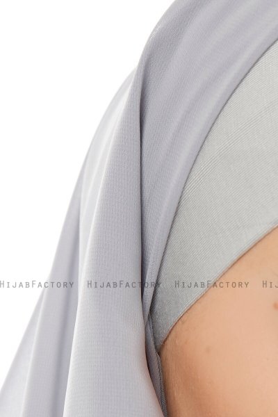 Alara Plain - Hijab Chiffon One Piece Gris Claro