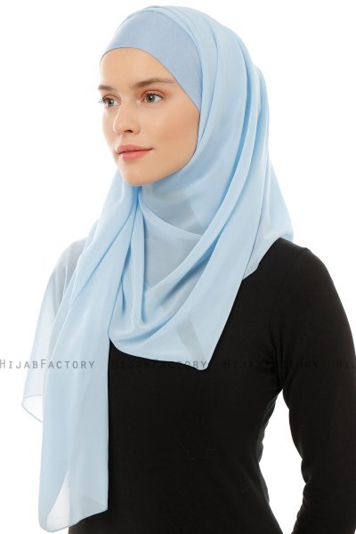 Alara Plain - Hijab Chiffon One Piece Azul Claro