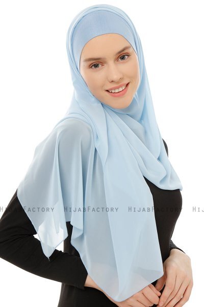 Alara Plain - Hijab Chiffon One Piece Azul Claro