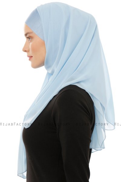 Alara Plain - Hijab Chiffon One Piece Azul Claro