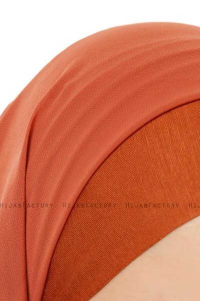 Alara Plain - Hijab Chiffon One Piece Ladrillo