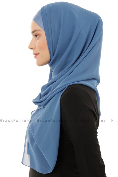 Alara Plain - Hijab Chiffon One Piece Índigo