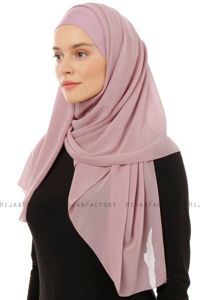 Alara Plain - Hijab Chiffon One Piece Púrpura