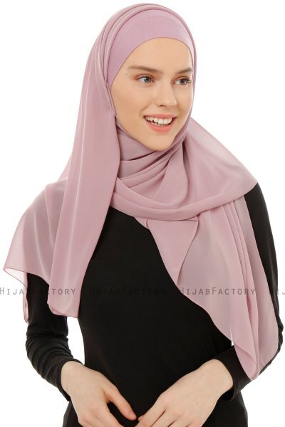 Alara Plain - Hijab Chiffon One Piece Púrpura