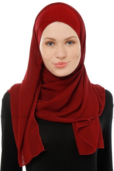 Alara Cross - Hijab Chiffon One Piece Burdeos