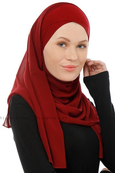Alara Cross - Hijab Chiffon One Piece Burdeos
