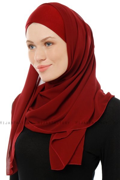 Alara Cross - Hijab Chiffon One Piece Burdeos