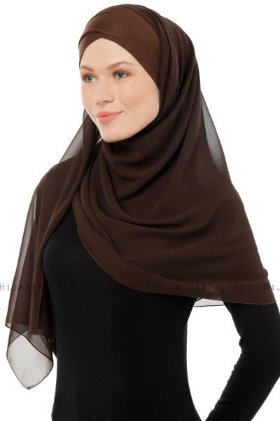Alara Cross - Hijab Chiffon One Piece Marrón