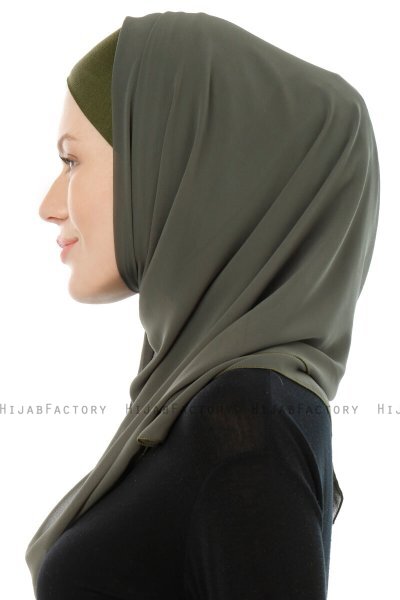 Alara Cross - Hijab Chiffon One Piece Caqui