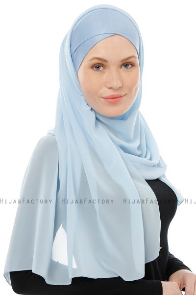 Alara Cross - Hijab Chiffon One Piece Azul Claro