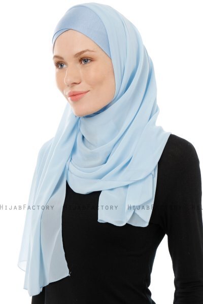 Alara Cross - Hijab Chiffon One Piece Azul Claro