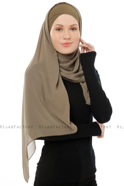 Alara Cross - Hijab Chiffon One Piece Verde Oliva