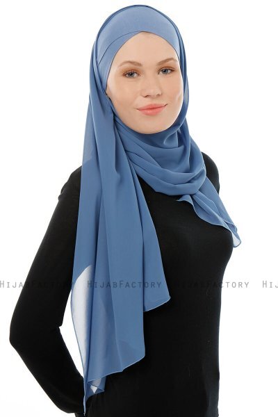 Alara Cross - Hijab Chiffon One Piece Índigo