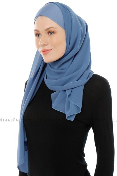 Alara Cross - Hijab Chiffon One Piece Índigo