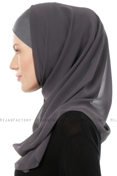Alara Cross - Hijab Chiffon One Piece Antracita