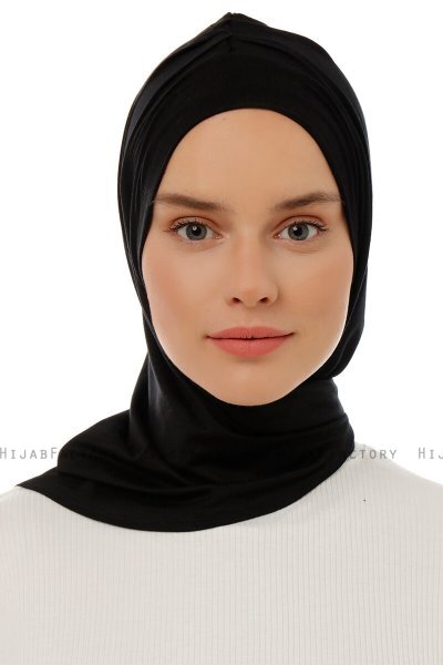 Isra Plain - Hijab One-Piece Viscosa Negro