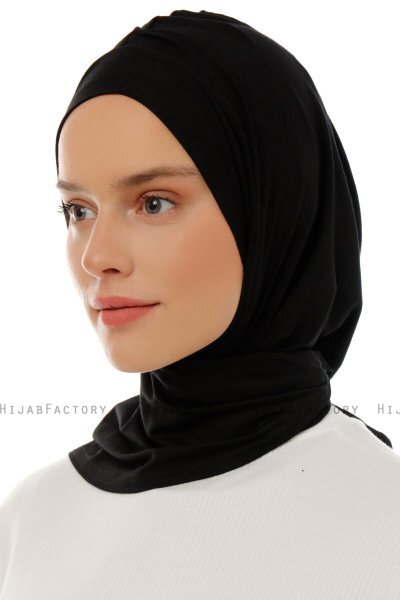 Isra Plain - Hijab One-Piece Viscosa Negro