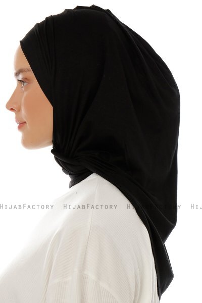 Isra Plain - Hijab One-Piece Viscosa Negro