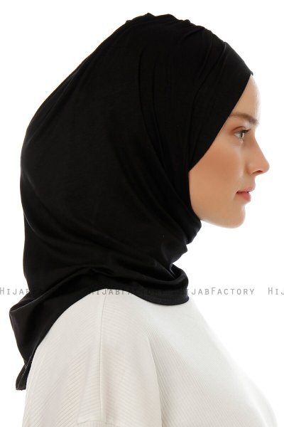 Isra Plain - Hijab One-Piece Viscosa Negro