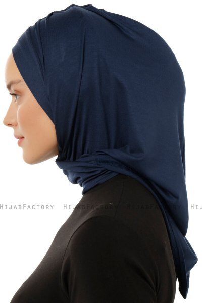 Isra Plain - Hijab One-Piece Viscosa Azul Marino