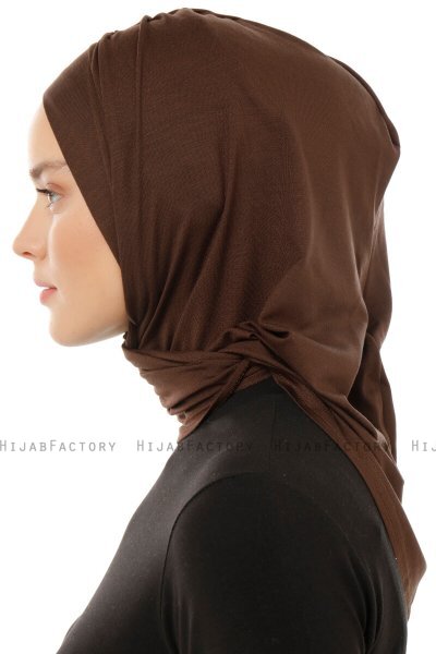 Isra Plain - Hijab One-Piece Viscosa Marrón