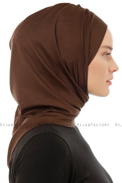 Isra Plain - Hijab One-Piece Viscosa Marrón