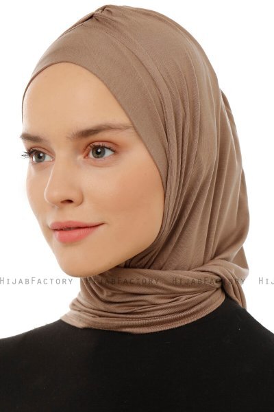 Isra Plain - Hijab One-Piece Viscosa Taupe Oscuro