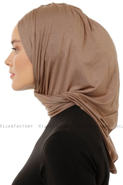 Isra Plain - Hijab One-Piece Viscosa Taupe Oscuro