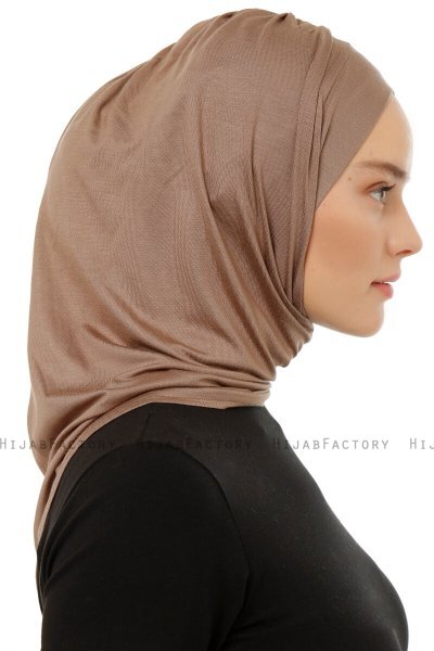 Isra Plain - Hijab One-Piece Viscosa Taupe Oscuro