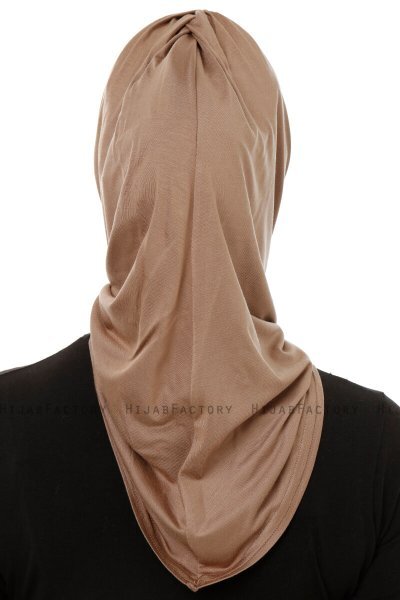 Isra Plain - Hijab One-Piece Viscosa Taupe Oscuro