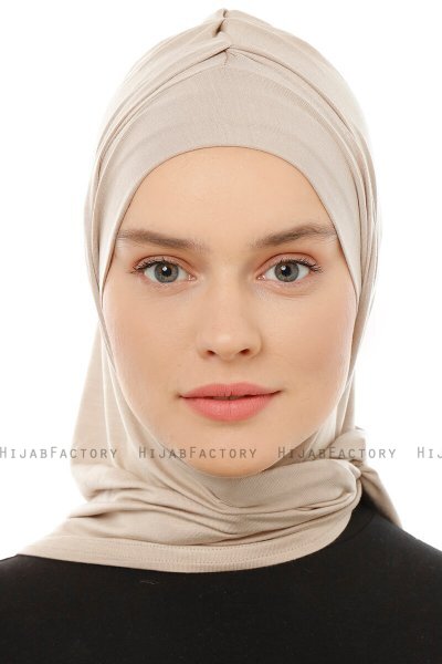 Isra Plain - Hijab One-Piece Viscosa Taupe Claro