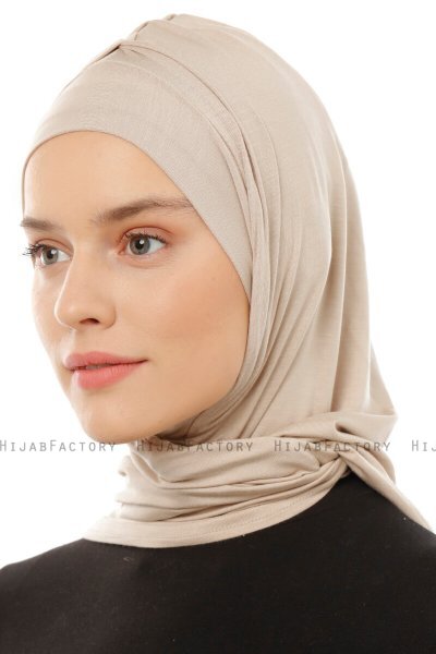Isra Plain - Hijab One-Piece Viscosa Taupe Claro