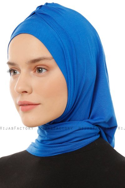 Isra Plain - Hijab One-Piece Viscosa Azul
