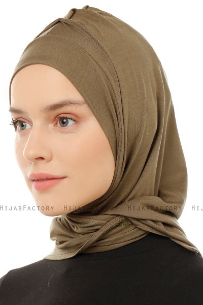 Isra Plain - Hijab One-Piece Viscosa Caqui